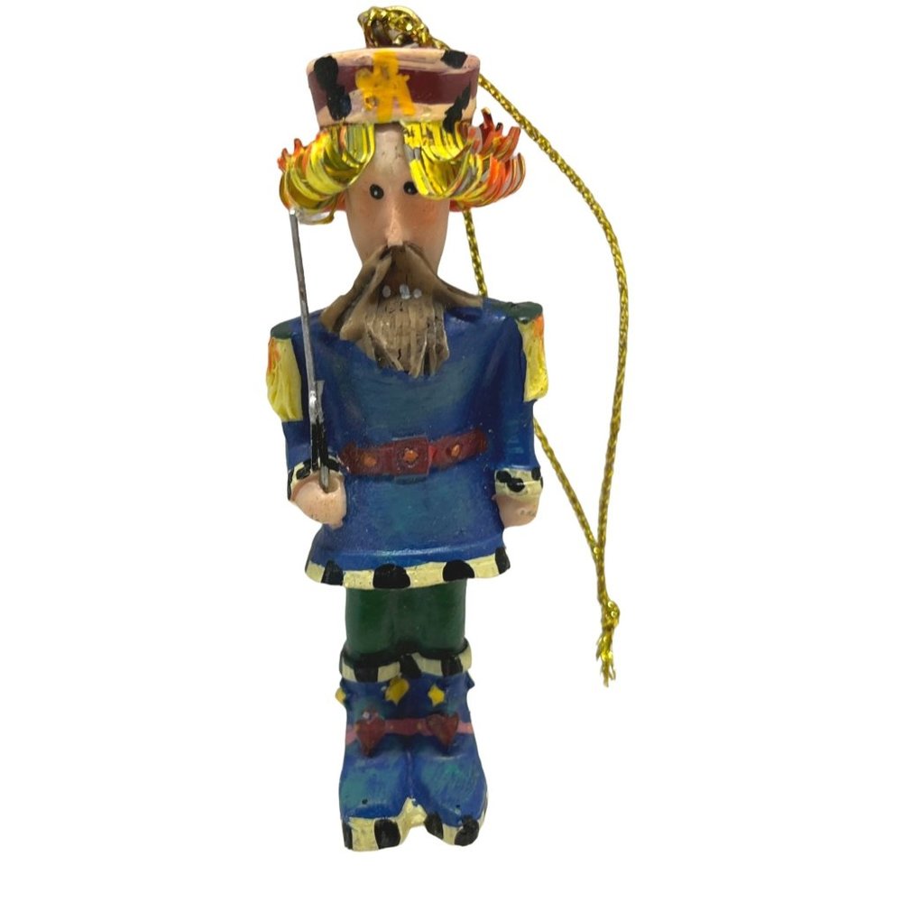 Vintage Toy Soldier with Sword Christmas Tree Ornament 3.25" Tall